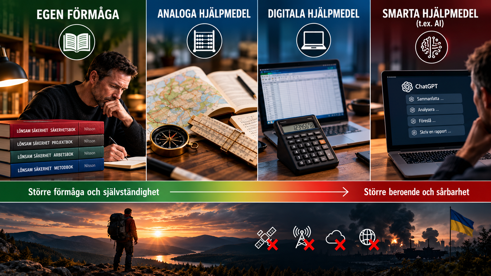 Från egen förmåga och analoga hjälpmedel till digitala och AI-baserade verktyg – utvecklingen av vårt teknikberoende